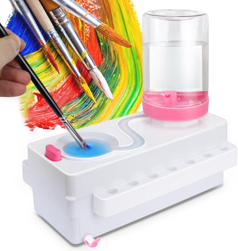 Kardeep Paint Brush Cleaner, Paint Brush Rinser with Drain & Brush Holder, Painting Station, Paint Brush Cleaner Tool for Water-Based Painting Supplies - Image 1